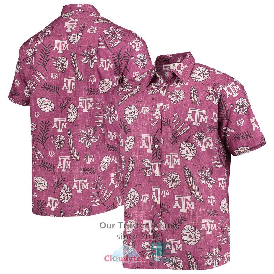 Texas A&M Aggies Wes & Willy Vintage Floral Maroon Hawaiian Shirt – LIMITED EDITION