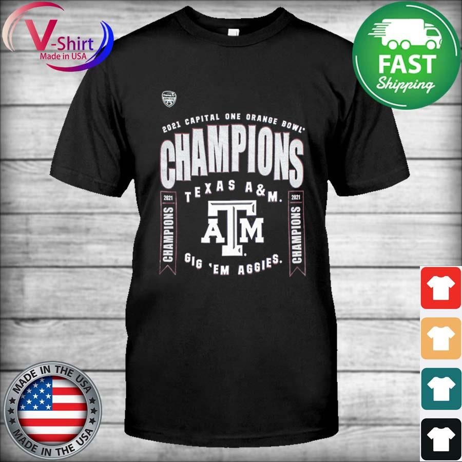Texas AandM Nike 2021 Orange Bowl Champions T-Shirt