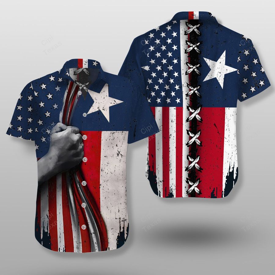 Texas American Flag Hawaiian Shirt