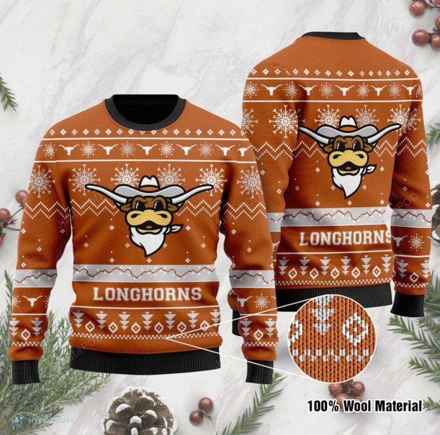 Texas Longhorns Football Ugly Christmas Sweater All Over Print Sweatshirt