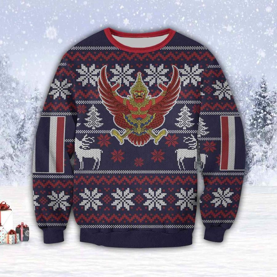 Thailand 3D All Over Print Ugly Christmas Sweater Hoodie All Over Printed Cint10355, All Over Print, 3D Tshirt, Hoodie, Sweatshirt, Long Sleeve