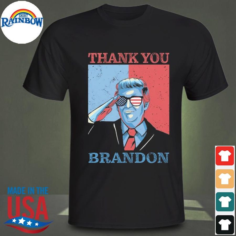 Thank you brandon Donald Trump Glasses American flag 2022 shirt