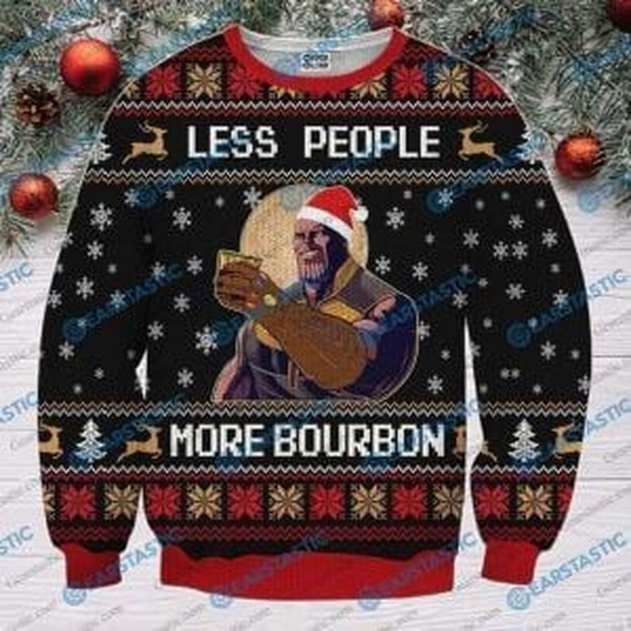 Thanos Less People More Ugly Christmas Sweater All Over Print