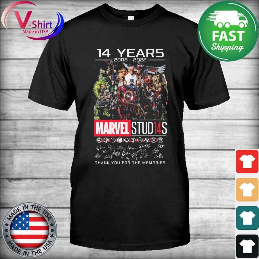 The 14 years 2008 2022 Marvel Stud14s Characters signatures thank you for the memories shirt