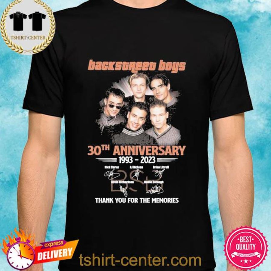 The bsb backstreet boys 30th anniversary 1993 2023 signatures thank you for the memories shirt