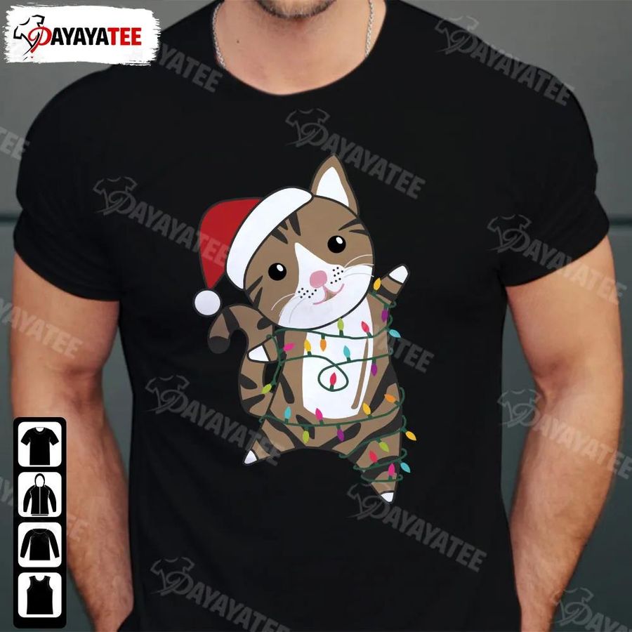 The Cat At Christmas Shirt Funny Winter Animals Cats Christmas