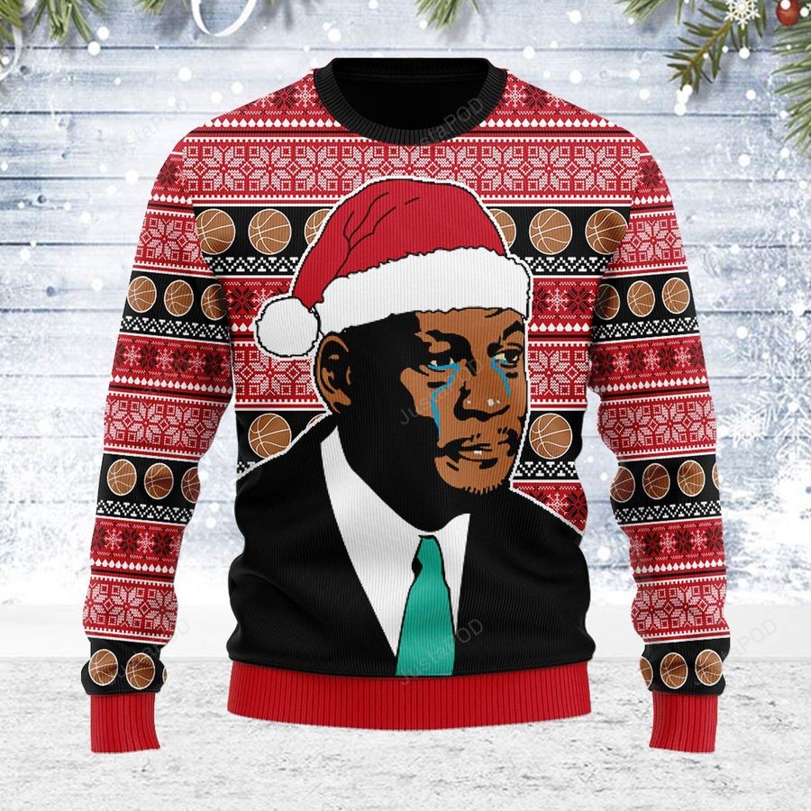 The Crying MJ Ugly Christmas Sweater, All Over Print Sweatshirt, Ugly Sweater, Christmas Sweaters, Hoodie, Sweater