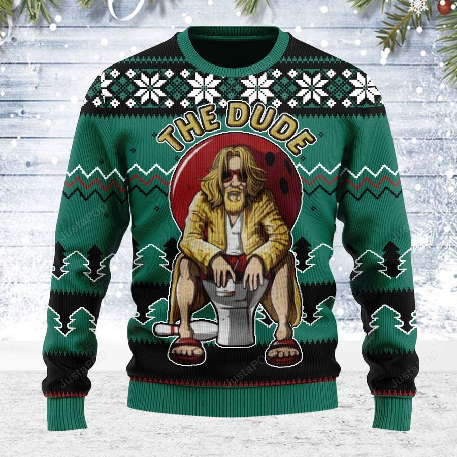 The Dude Ugly Christmas Sweater All Over Print Sweatshirt Ugly