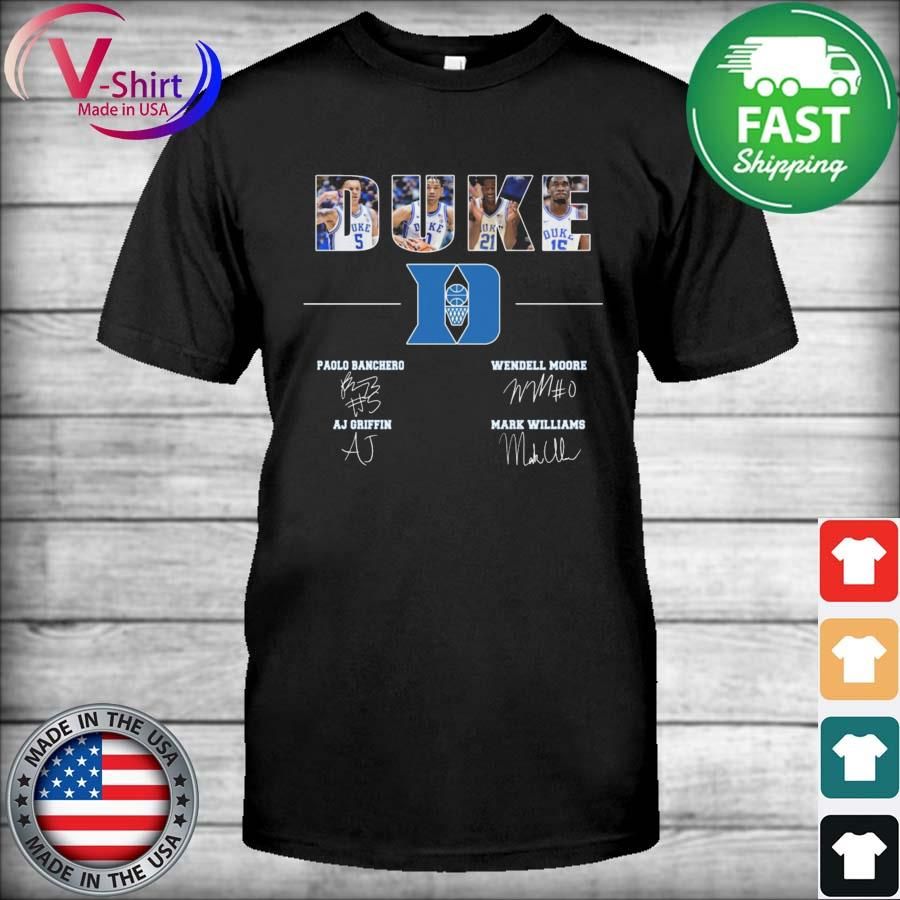 The Duke Blue Devils Paolo Banchero Wendell Moore Mark Williams Aj Griffin Signatures Shirt