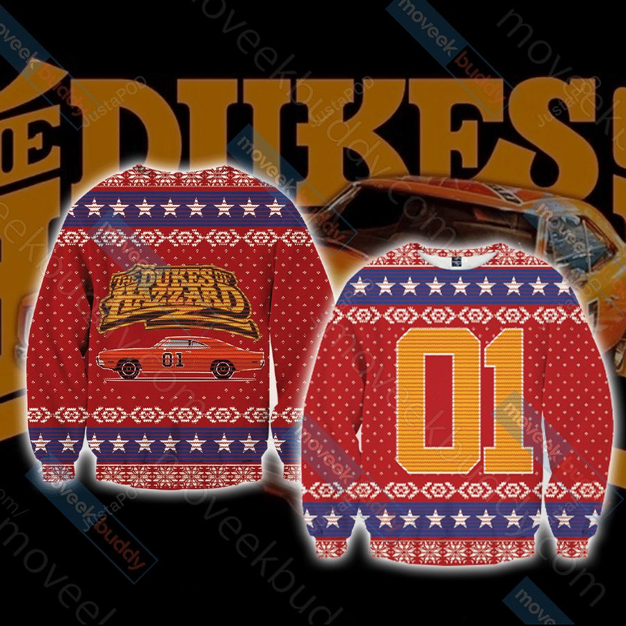 The Dukes Of Hazzard General Lee Ugly Sweater, Ugly Sweater, Christmas Sweaters, Hoodie, Sweater