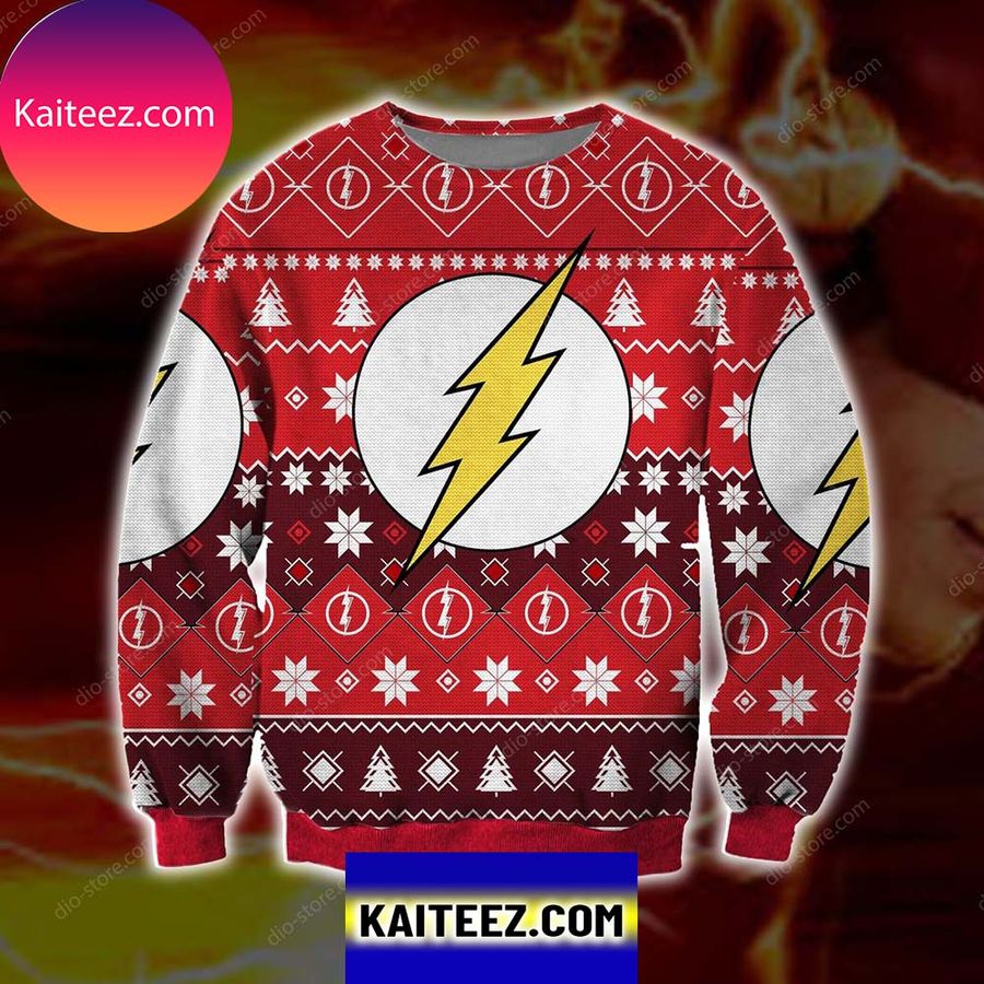 The Flash Knitting Pattern 3d All Over Printed Christmas Ugly Sweater