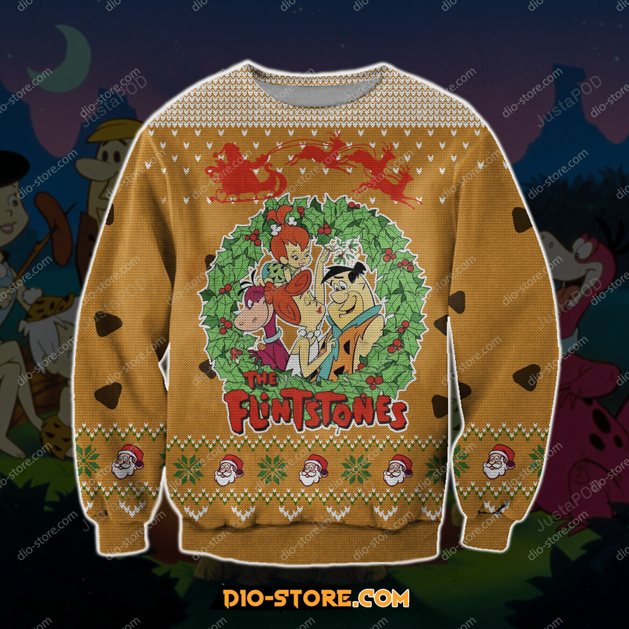 The Flintstones Ugly Christmas Sweater All Over Print Sweatshirt Ugly.png