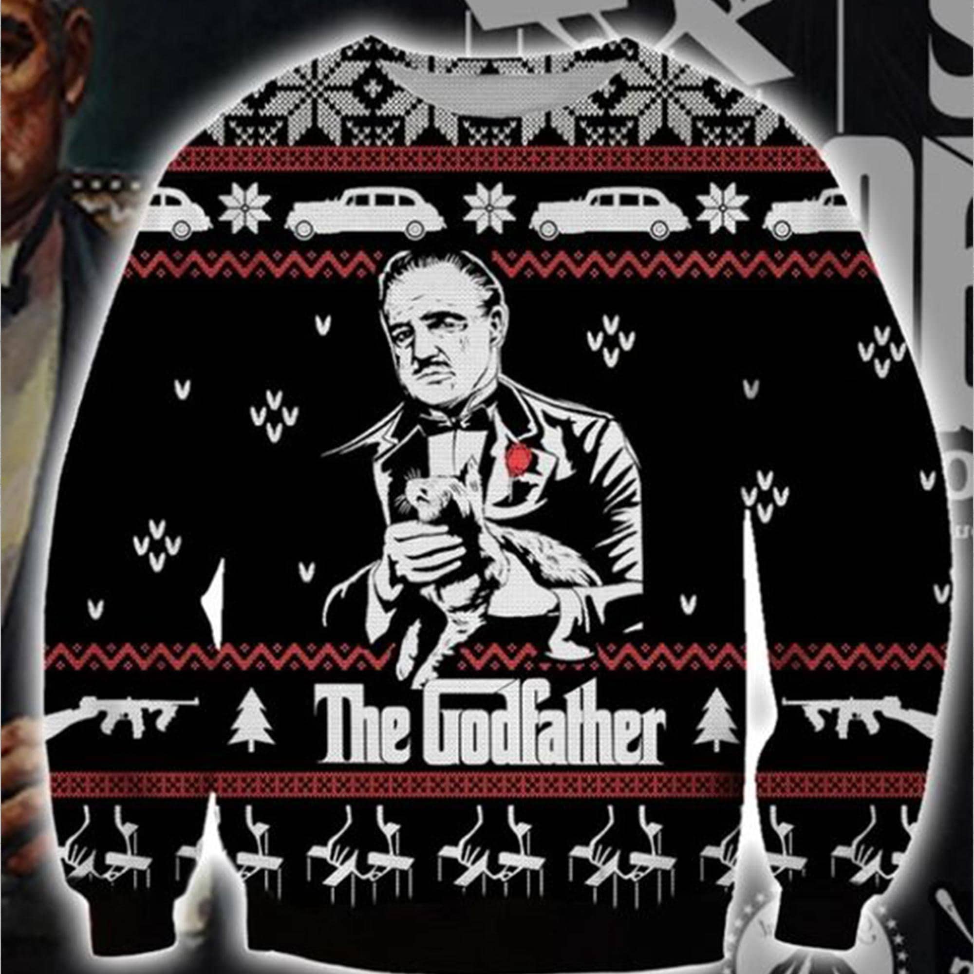 The Godfather Ugly Christmas Happy Xmas Wool Knitted Sweater