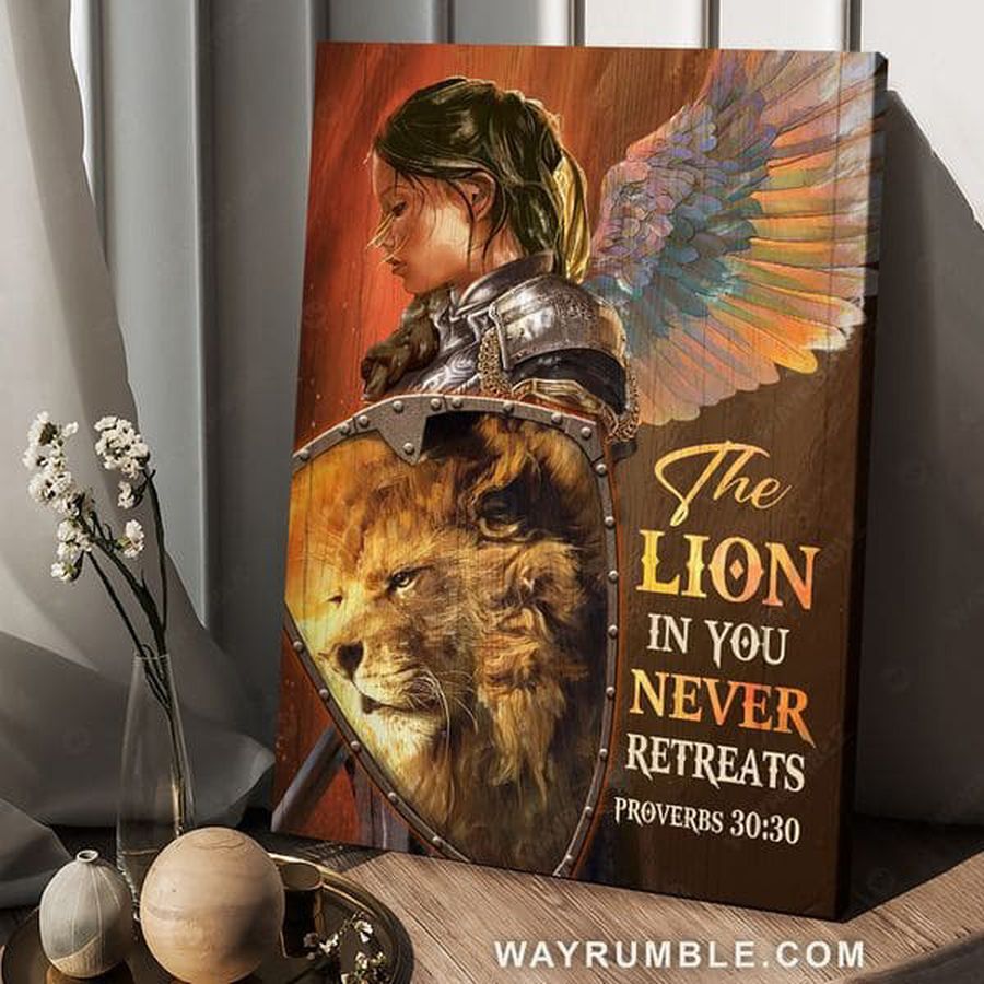 The Lion In You Never Retreats, Lion Poster, Angel Soldier Poster