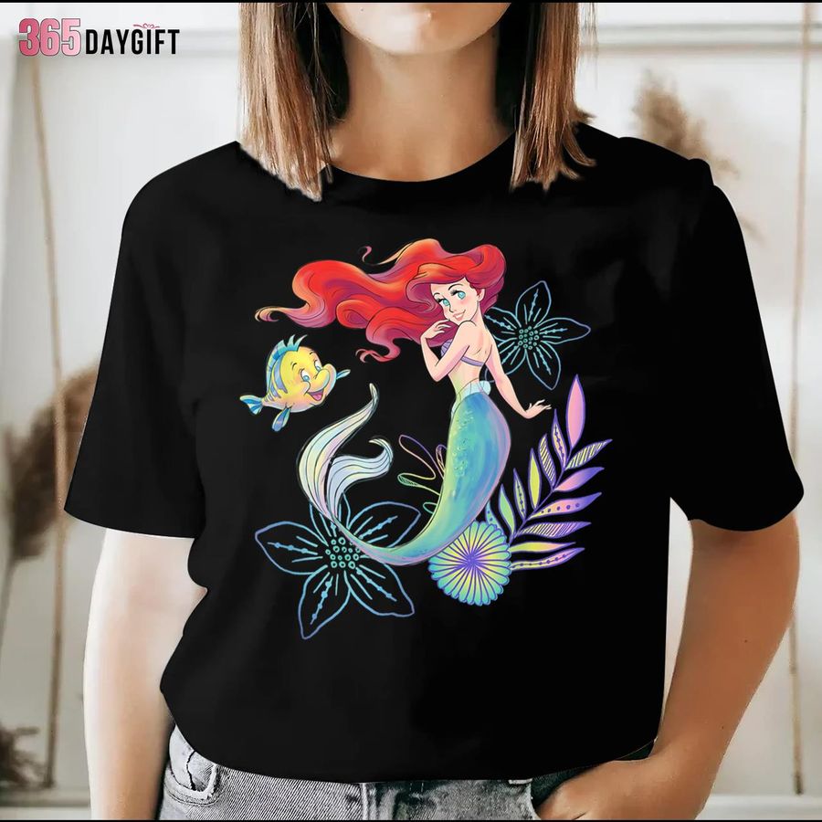 The Little Mermaid T-Shirt Ariel and Flounder Sea