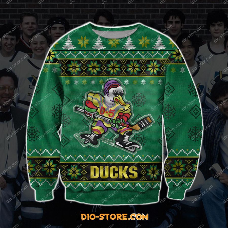 The Mighty Ducks 3D Print Ugly Christmas Sweater Hoodie All Over Printed Cint10089, All Over Print, 3D Tshirt, Hoodie, Sweatshirt, Long Sleeve
