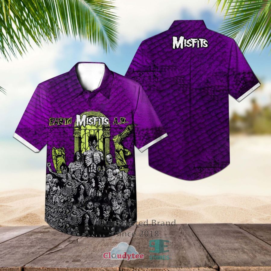 The Misfits Band Earth A.D. Wolfs Blood Album purple Hawaiian Shirt – LIMITED EDITION