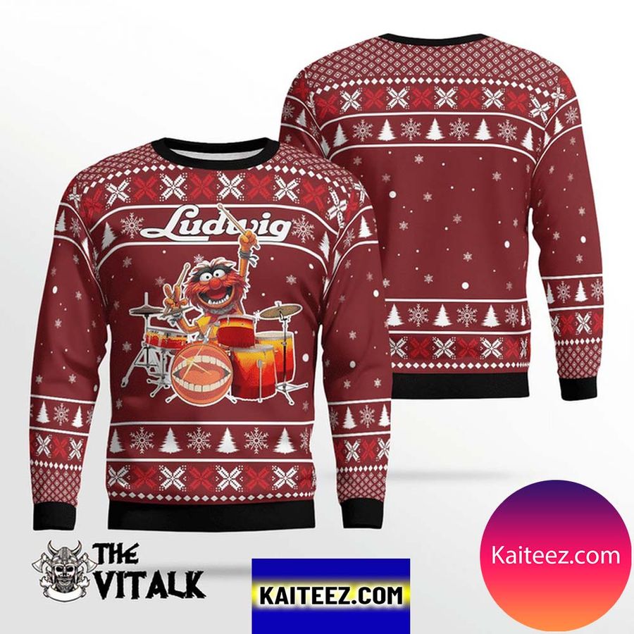 The Muppets Drummer Ludwig Christmas Ugly Sweater