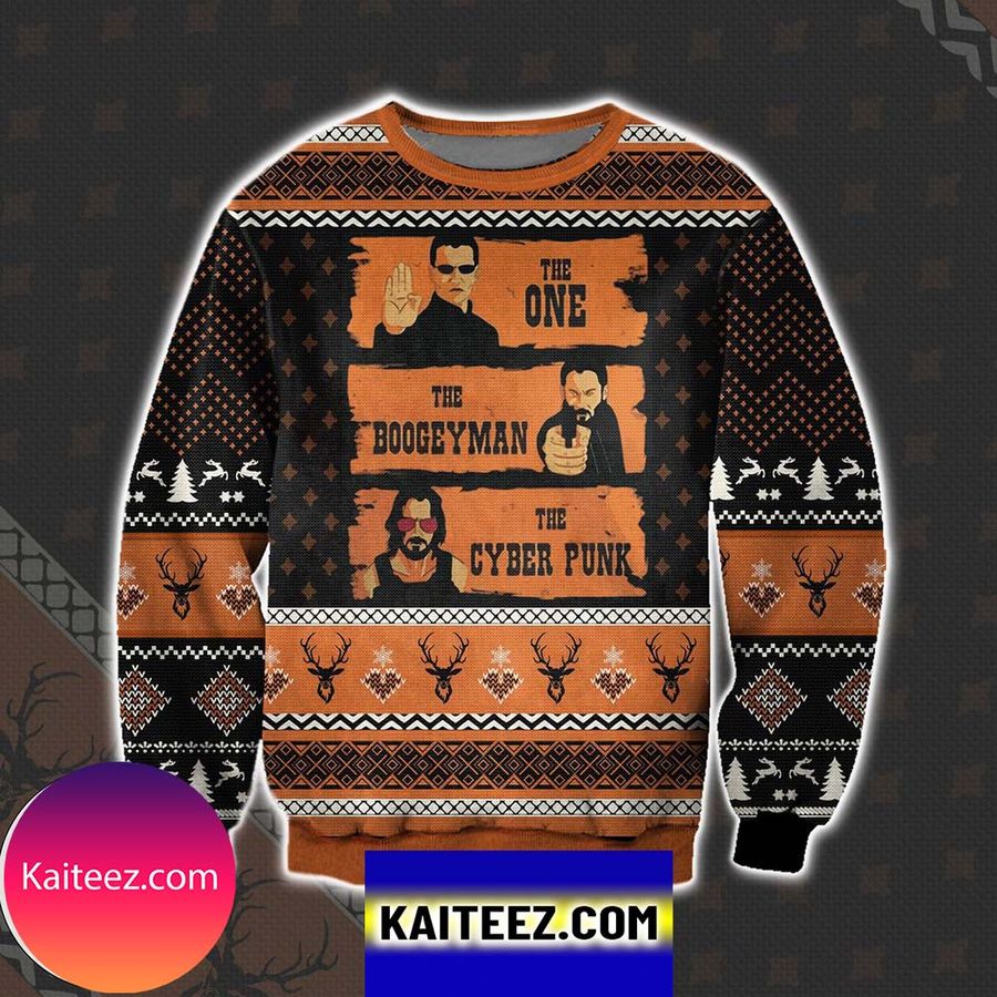 The One The Boogeyman And The Cyber Punk Christmas Ugly Sweater