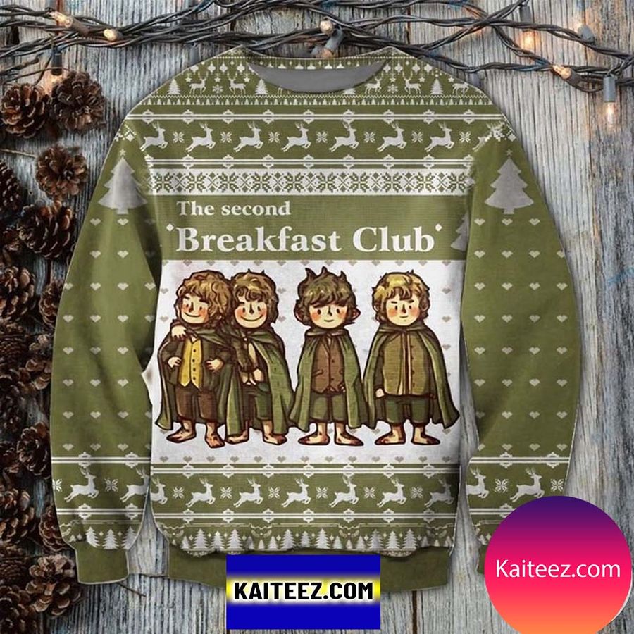 The Second Breakfast Club Lord Of The Rings 3d Christmas Ugly Sweater