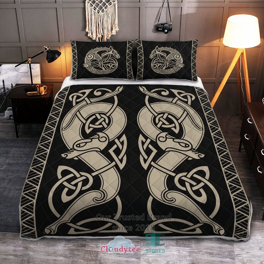 The Sons of Fenrir Skoll and Hati Viking Quilt Bedding Set – LIMITED EDITION