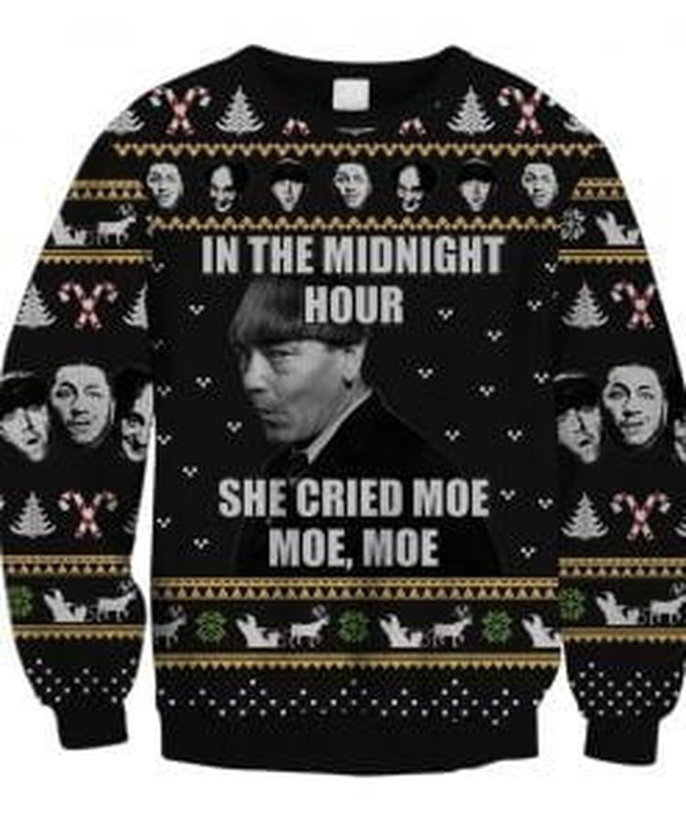 The Three Stooges Ugly Christmas Sweater All Over Print Sweatshirt