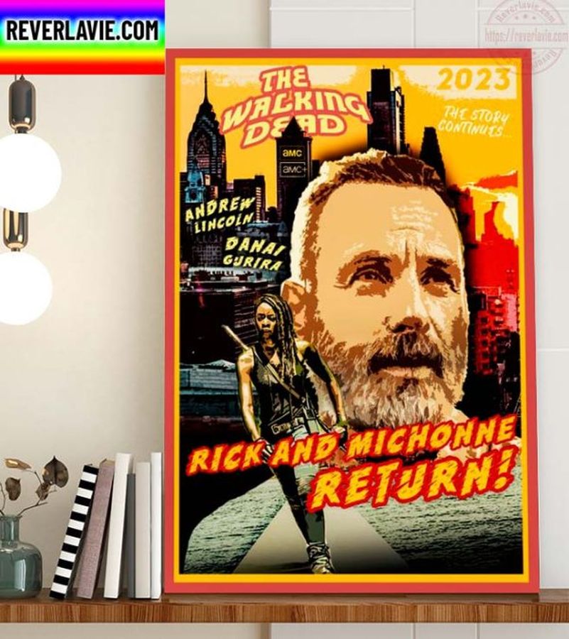 The Walking Dead 2023 Rick Grimes And Michonne Home Decor Poster Canvas
