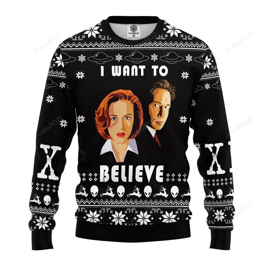 The X-Files I Want to Believe Ugly Christmas Sweater All