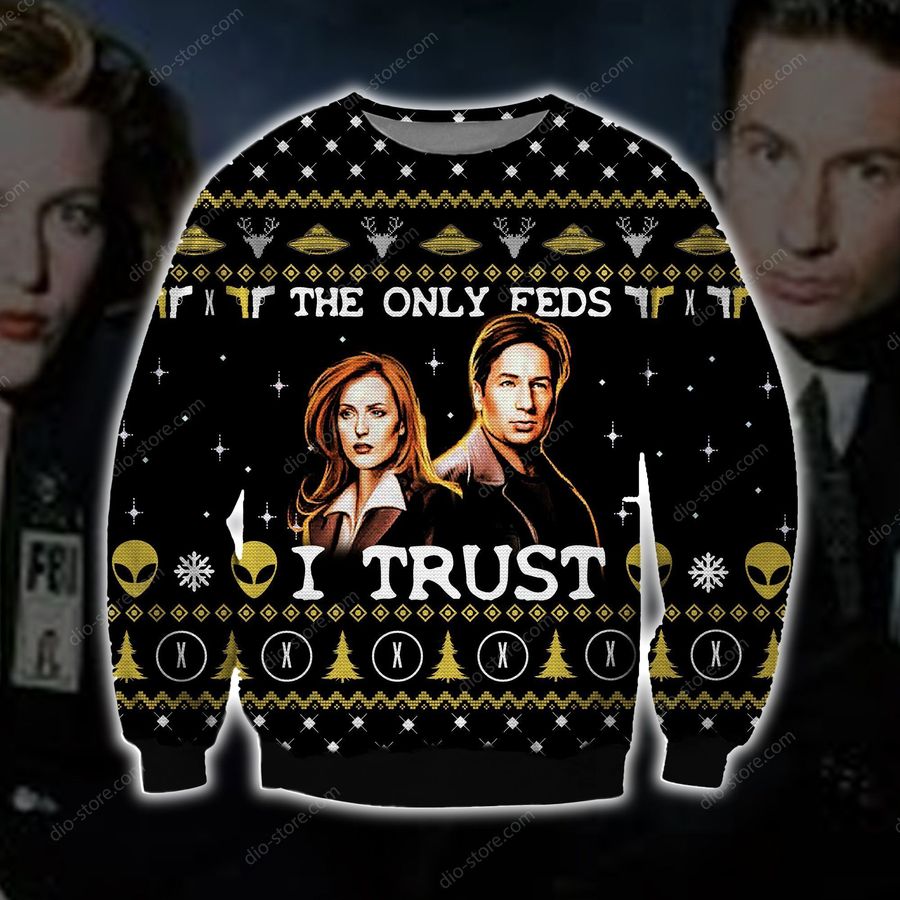 The X Files The Only Feds I Trust Knitting Pattern For Unisex Ugly Christmas Sweater, Sweatshirt, Ugly Sweater, Christmas Sweaters, Hoodie, Sweater
