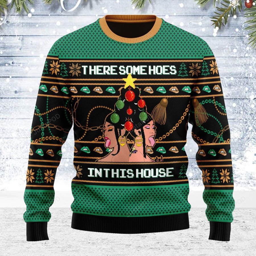 There Is A Christmas Hos In This House Ugly Christmas Sweater, All Over Print Sweatshirt, Ugly Sweater, Christmas Sweaters, Hoodie, Sweater