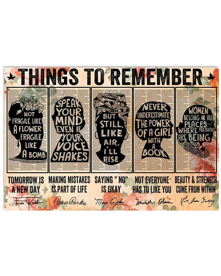 Things To Remember, Tomorrow Is A New Day Make Mistakes Is Part Of Life Saying No Is Okay Poster