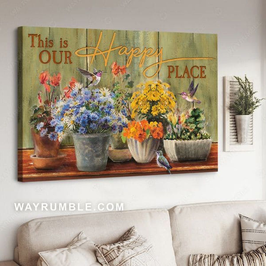 This Is Our Happy Place, Hummingbird Poster, Flower Lover Poster