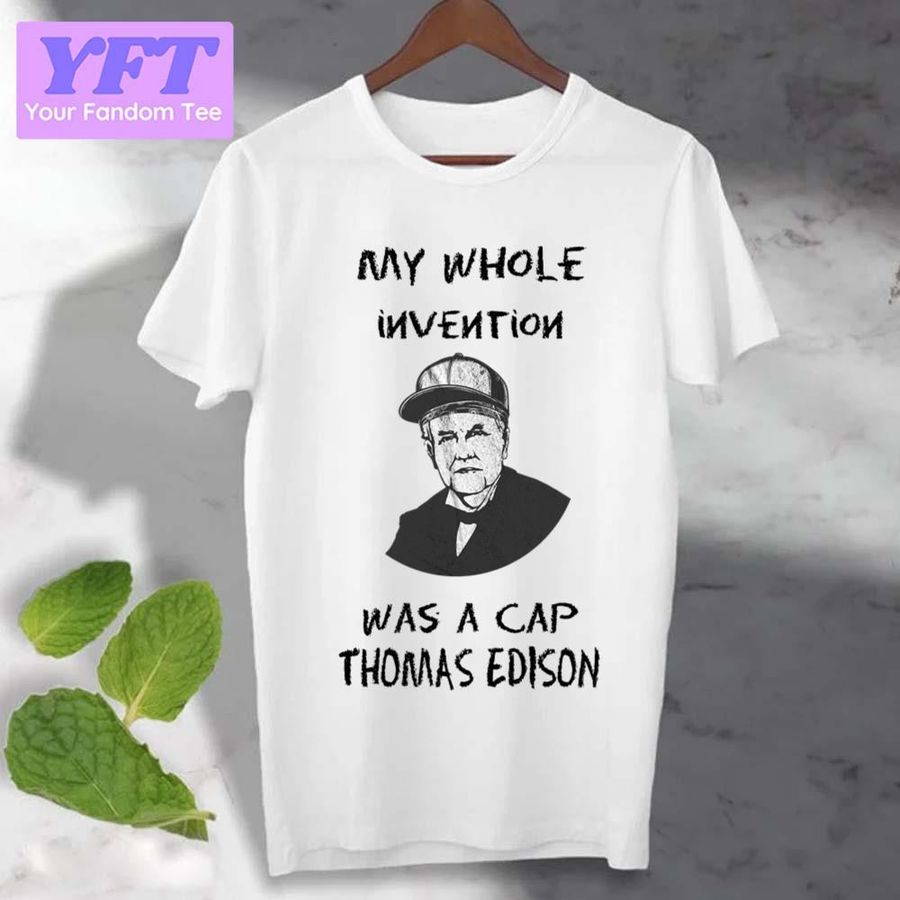 Thomas Edison Cap Retro Design Unisex T-Shirt