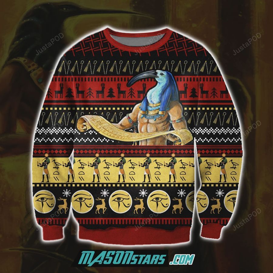 Thoth 3D Print Knitting Pattern Ugly Christmas Sweater Ugly Sweater