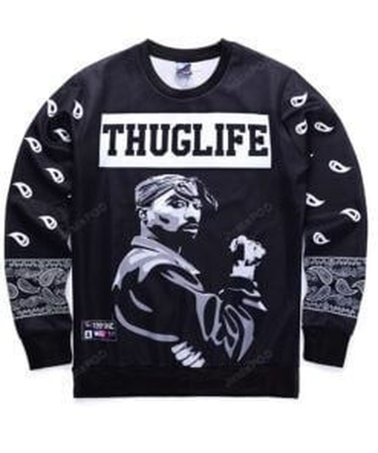 Thug Life Ugly Christmas Sweater All Over Print Sweatshirt Ugly