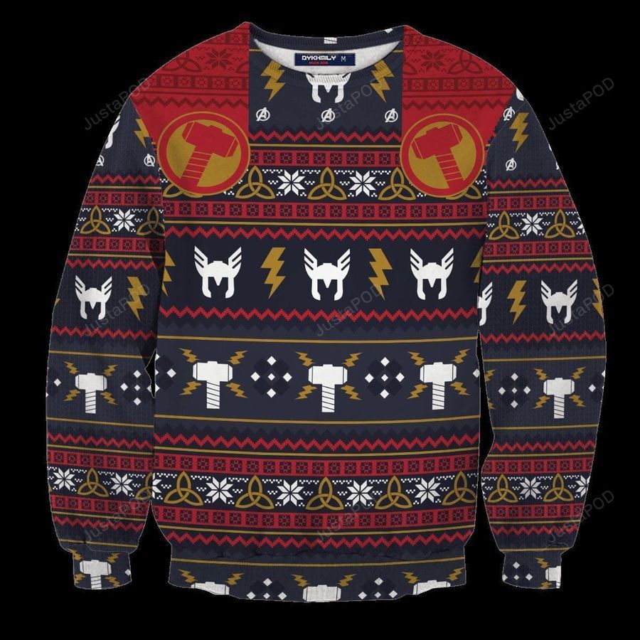Thunder God Ugly Christmas Sweater All Over Print Sweatshirt Ugly