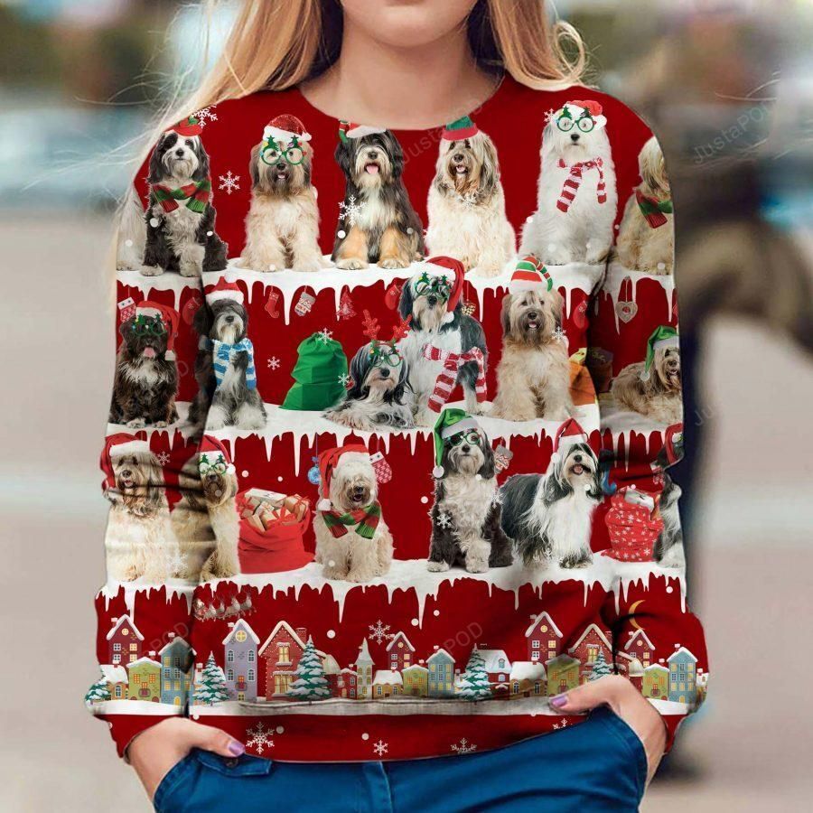 Tibetan Terrier Ugly Christmas Sweater, All Over Print Sweatshirt, Ugly Sweater, Christmas Sweaters, Hoodie, Sweater