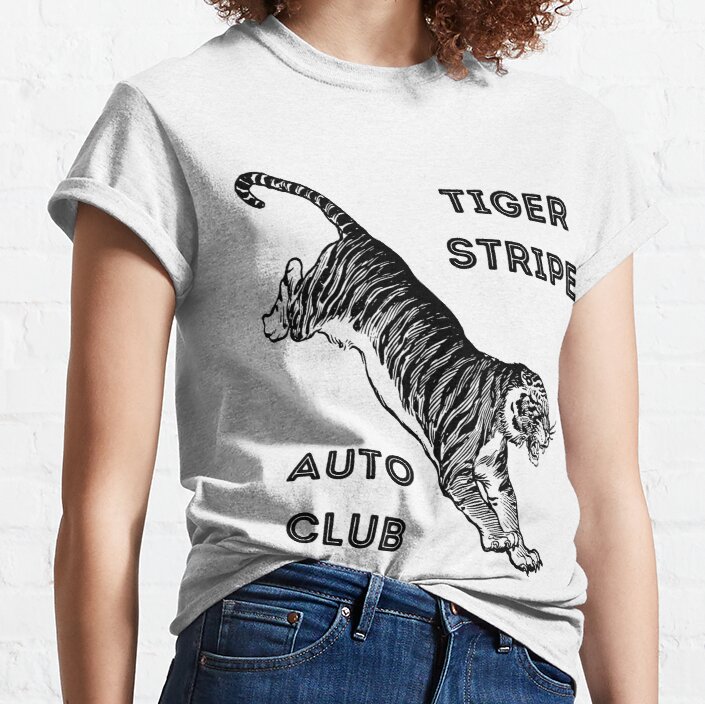 Tiger Stripe Auto Club - Vintage Car Club Logo Classic T-Shirt