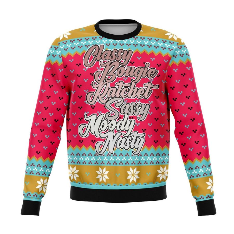 Tik Tok Classy Bougie Ratchet Ugly Christmas Sweater, Ugly Sweater, Christmas Sweaters, Hoodie, Sweater