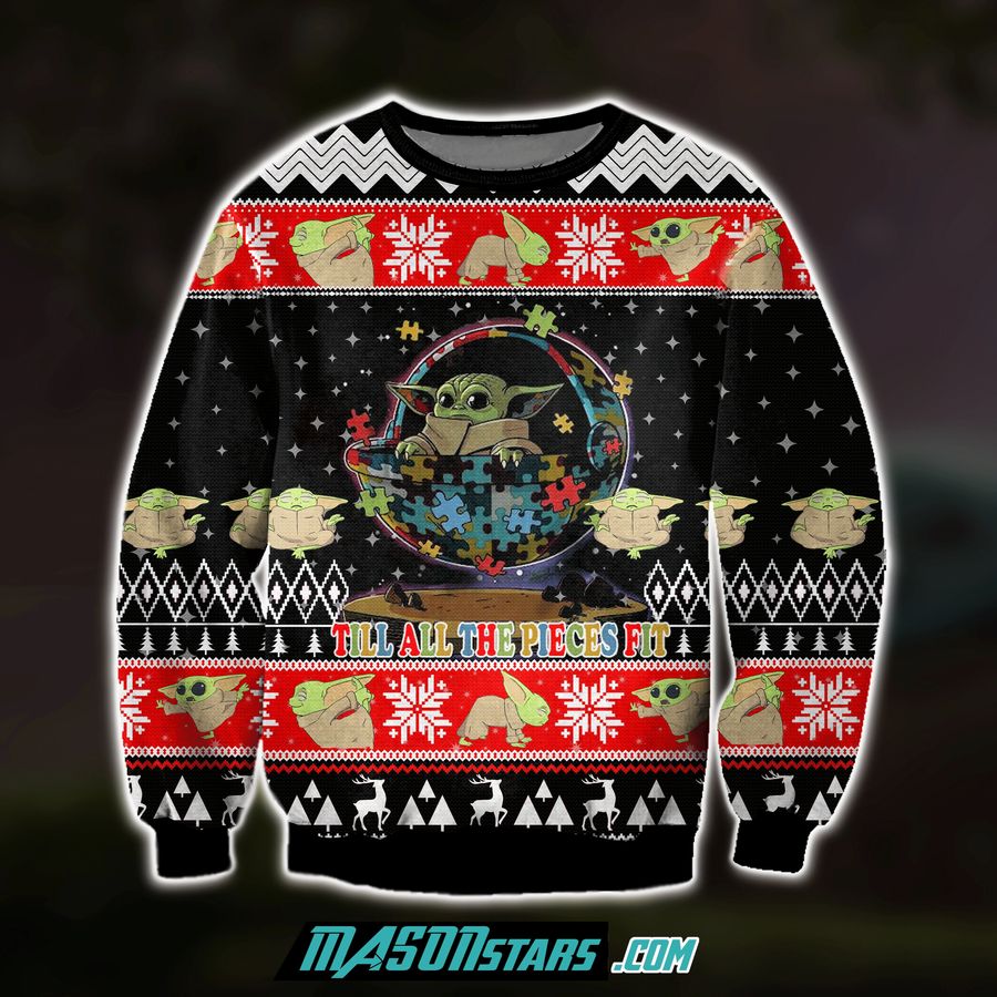 Till All The Pieces Fit 3D Print Ugly Christmas Sweater