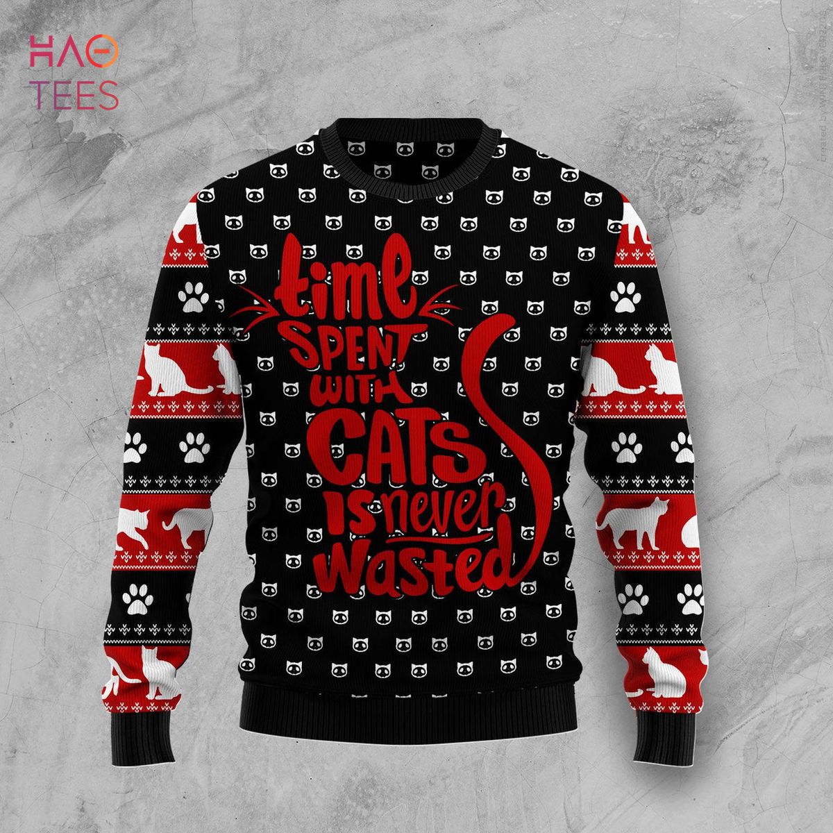 Time With Cat Christmas Ugly Christmas Sweater