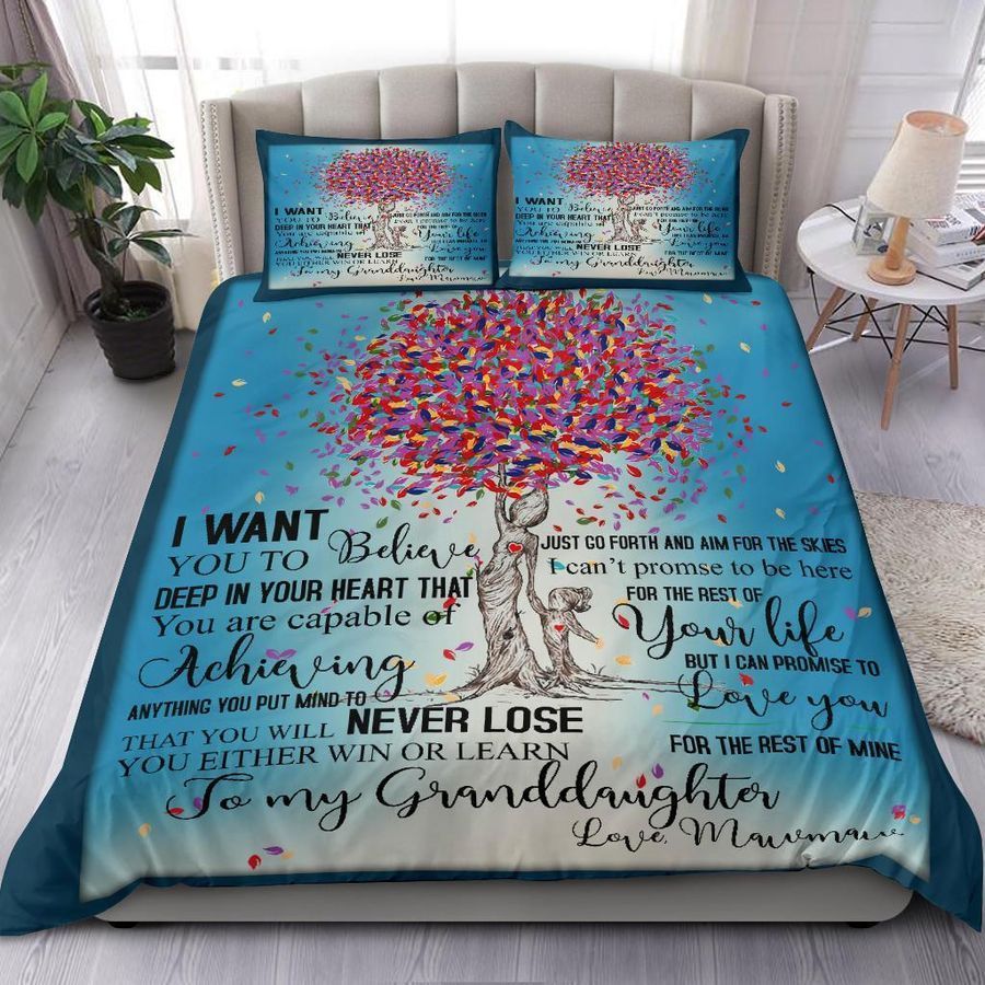 To My Grand Daughter Tree Bedding Set Duvet Cover Set