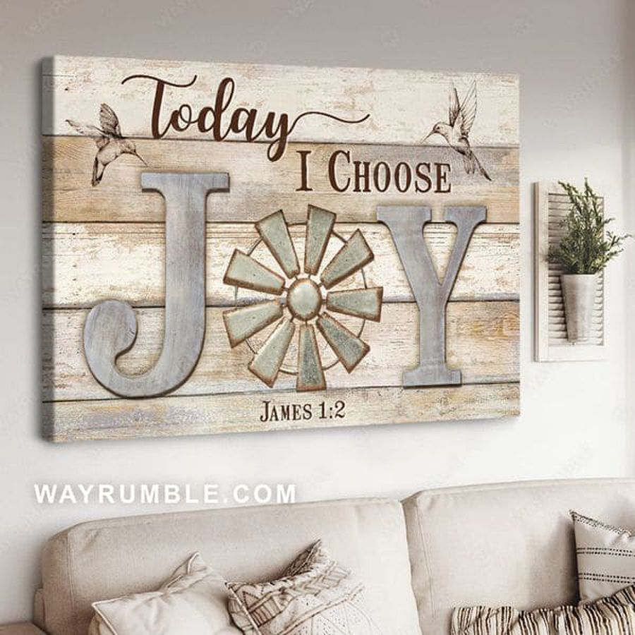 Today I Choose Joy, Hummingbird Poster Poster