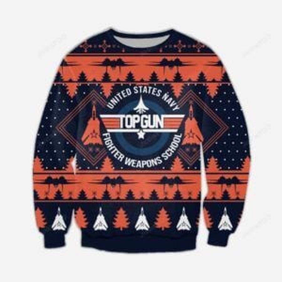 Top Gun Ugly Christmas Sweater All Over Print Sweatshirt Ugly