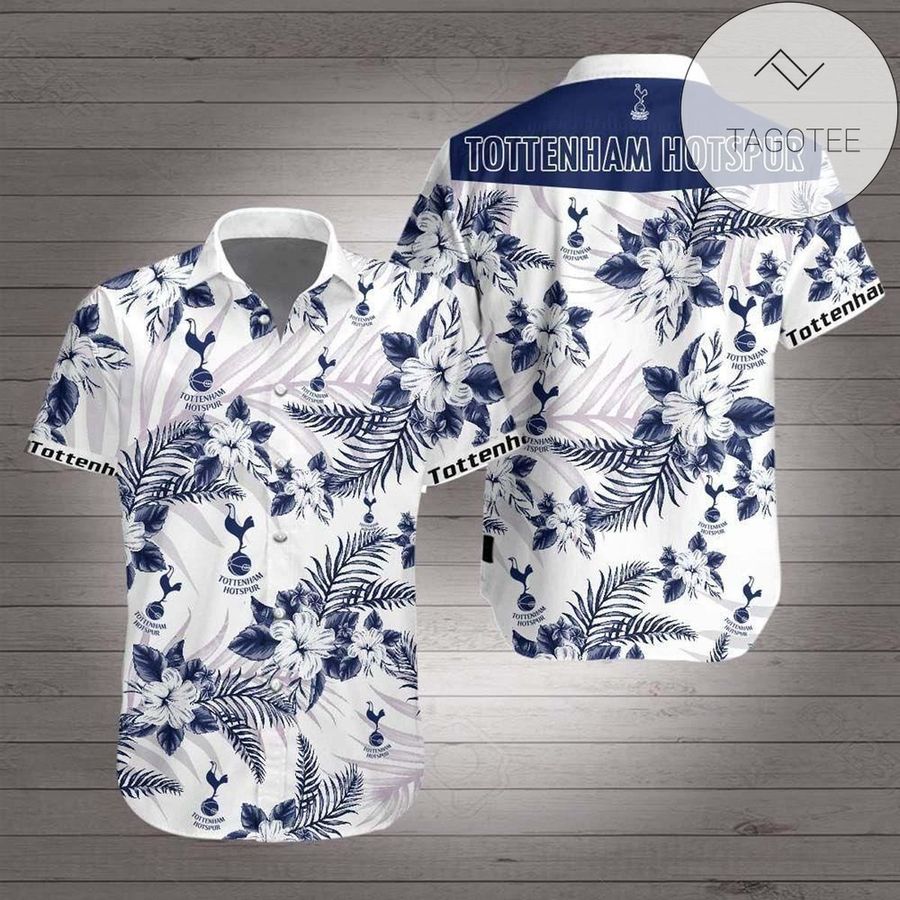 Tottenham Hotspur Authentic Hawaiian Shirt 2022 Summer Button Up Shirt For Men Beach Wear Short Sleeve Authentic Hawaiian Shirt 2022