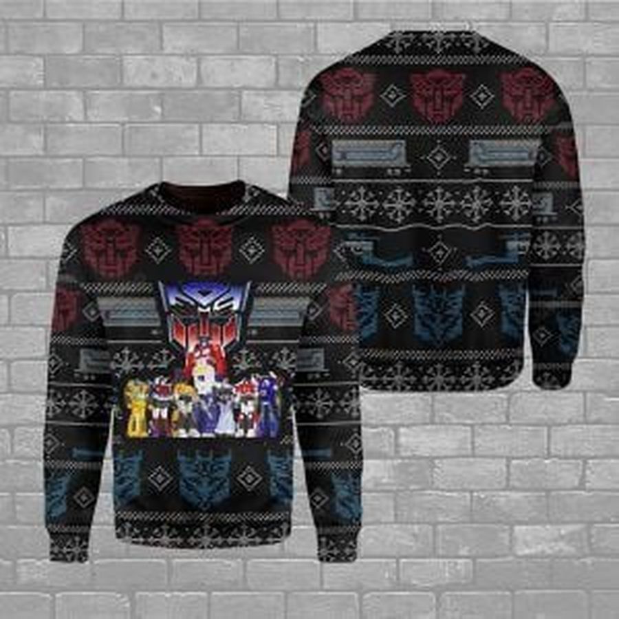Transformers Robot Movies Ugly Christmas Sweater All Over Print Sweatshirt