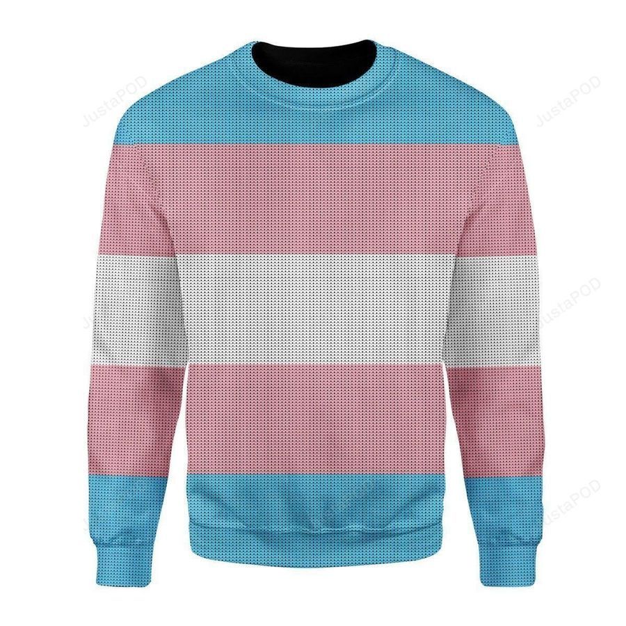 Transgender Flag Ugly Christmas Sweater All Over Print Sweatshirt Ugly