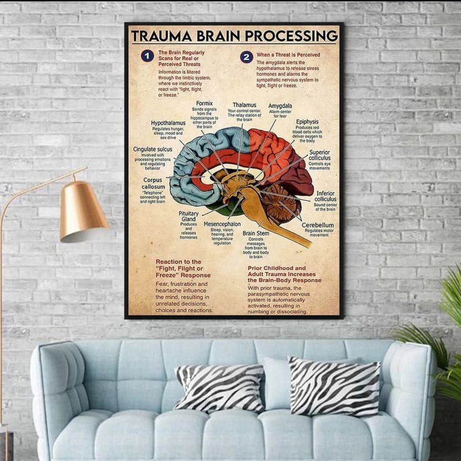 Trauma Brain Processing The Brain Regularly Scans For Real When A Threat Is Perceived, Knowledge Poster Poster