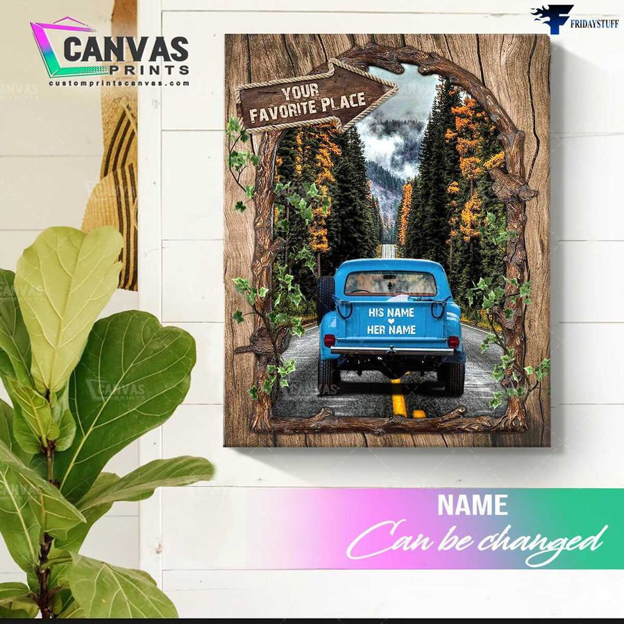 Travel Lover, Truck Poster, Wall Art Poster Customized Personalized NAME Home Decor Poster Canvas