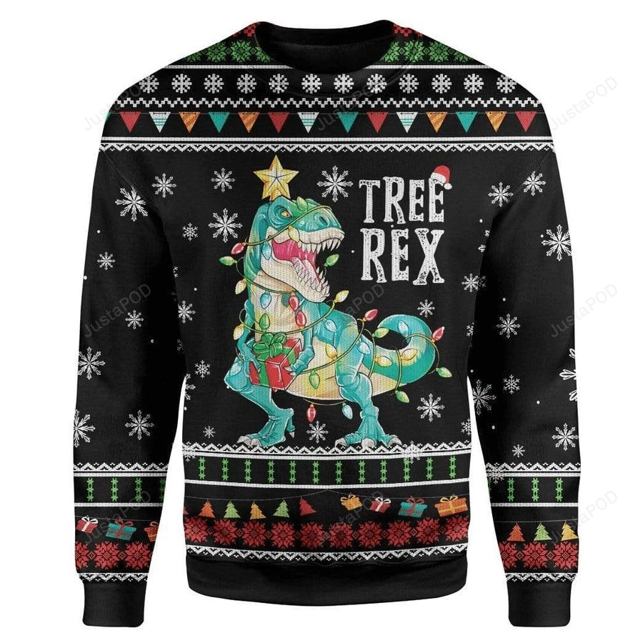 Tree T-Rex Ugly Christmas Sweater All Over Print Sweatshirt Ugly